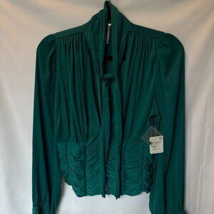 Emerald Green V neck blouse